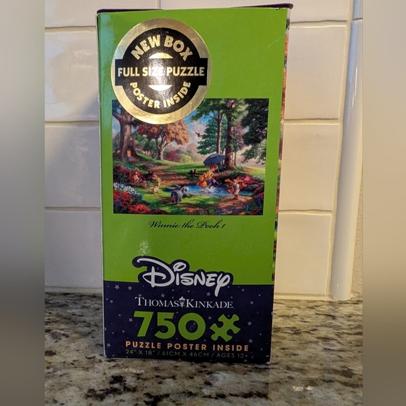 Thomas Kinkade Disney Winnie the Pooh 1 Jigsaw Puzzle 750 Pieces Complete Poster - Picture 1 of 5